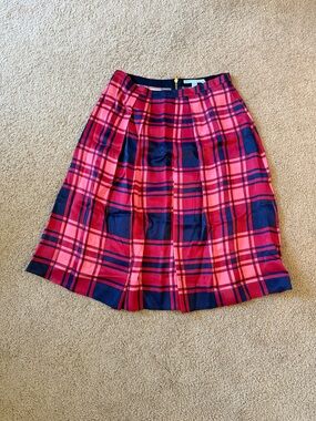 Draper James Plaid Pleated Midi Skirt